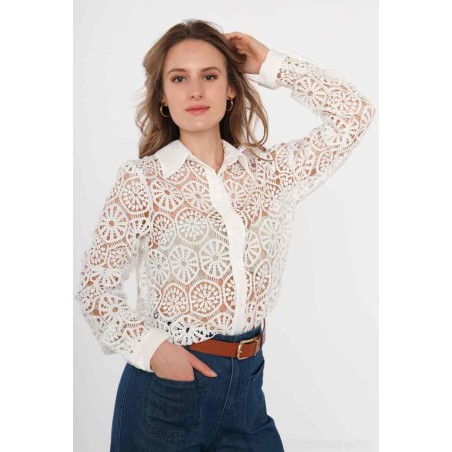 Chemise brodé écru