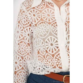 Chemise brodé écru