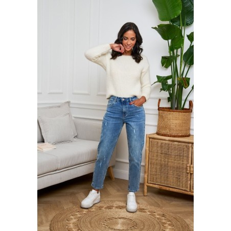 Jean bleu Coupe Mom