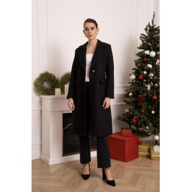 Manteau en Laine Cintré Noir Nina