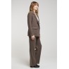 Pantalon en Laine Coupe Droite Taupe