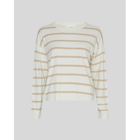 Pullover Rayé beige et Blanc Rachelle