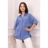 Chemise Unie Viscose et Lyocell Bleu
