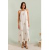 Robe Longue Brodée en Lin