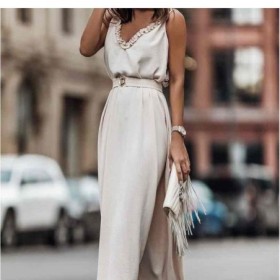Robe Longue Fluide avec Ceinture