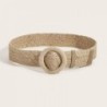 Ceinture élastique raphia boucle ronde brun