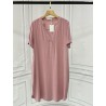 Robe Rose Col V - Légèreté et Élégance pour l'Été