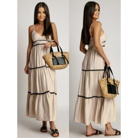 Robe à Bretelles avec Détails liserés