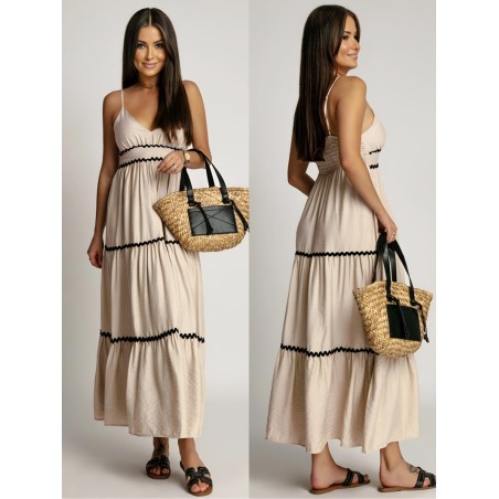 Robe à Bretelles avec Détails liserés