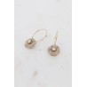 Boucles d'oreilles créoles avec pierre naturelle et cristaux taillés