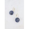Boucles d'oreilles créoles avec pierre naturelle et cristaux taillés