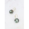 Boucles d'oreilles créoles avec pierre naturelle et cristaux taillés