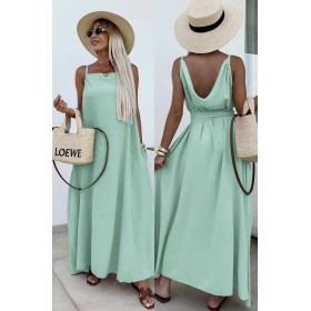 Longue Robe à Bretelles avec Dos Nu en V