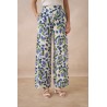Pantalon Palazzo en Tissu Fluide Imprimé