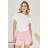 Short en Coton Coupe Droite rose poudré