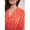Robe Fleurie Courte Cintrée Rouge