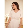 Robe Longue Fluide à Manches Souple Blanche