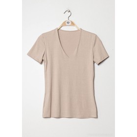 T-Shirt Basique à Col en V