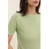 Top en Maille de Lin Vert - Forme T-shirt