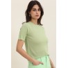 Top en Maille de Lin Vert - Forme T-shirt