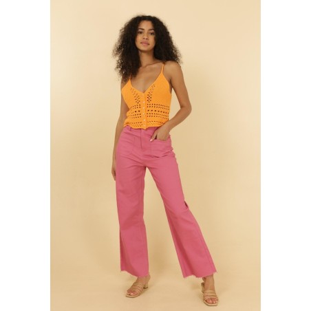 Pantalon Wide avec 2 Poches Plaquées
