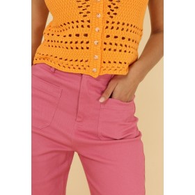 Pantalon Wide avec 2 Poches Plaquées